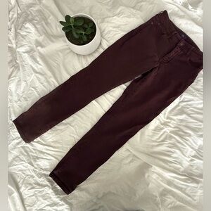 NYDJ Dark Red Leggings Jeans, size 8